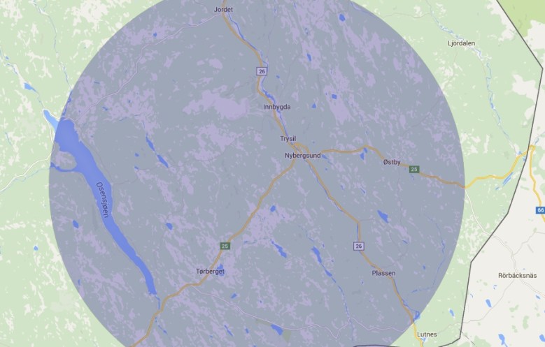mapa trysil